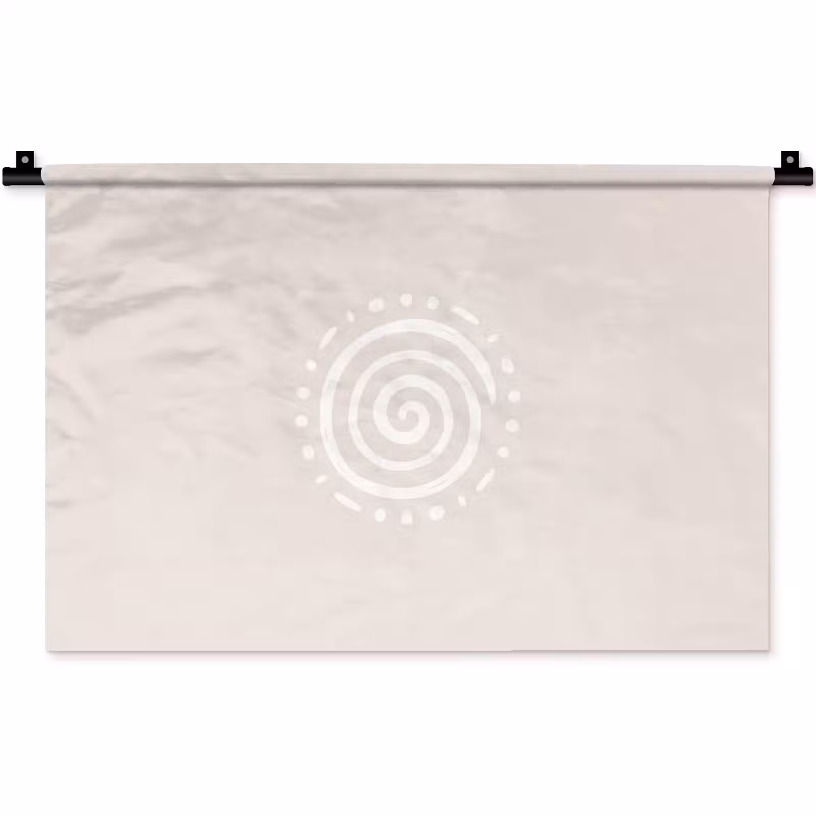 Wandteppich - Symbol – Spirale – Abstrakt – Minimalistisch – Beige — 1