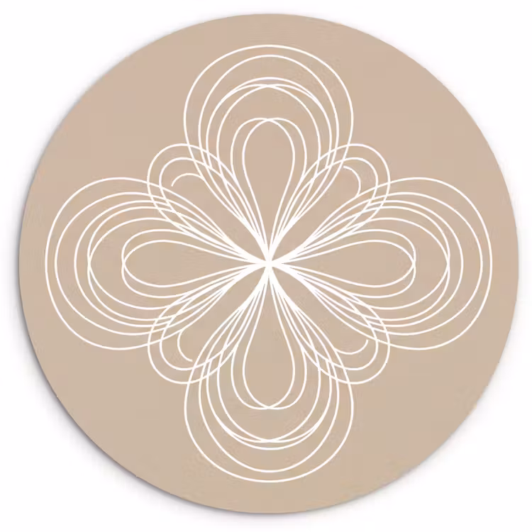 Glasbild Rund - Muster – Linien – Abstrakt – Minimalistisch – Beige — 1