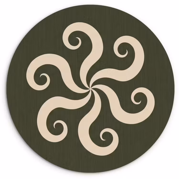 Glasbild Rund - Muster – Spirale – Abstrakt – Modern – Grün — 1