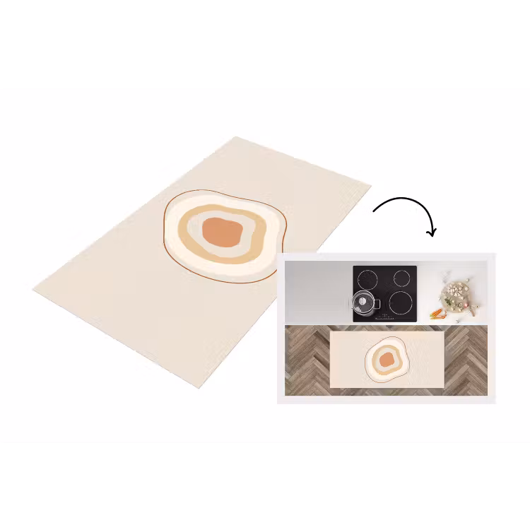 Küchenläufer - Abstrakt – Organisch – Modern – Beige – Kunst — 1