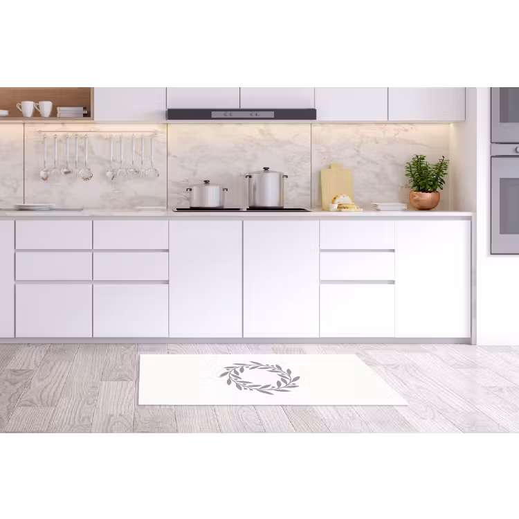 Küchenläufer - Kranz – Blätter – Natur – Minimalistisch – Grau — 3