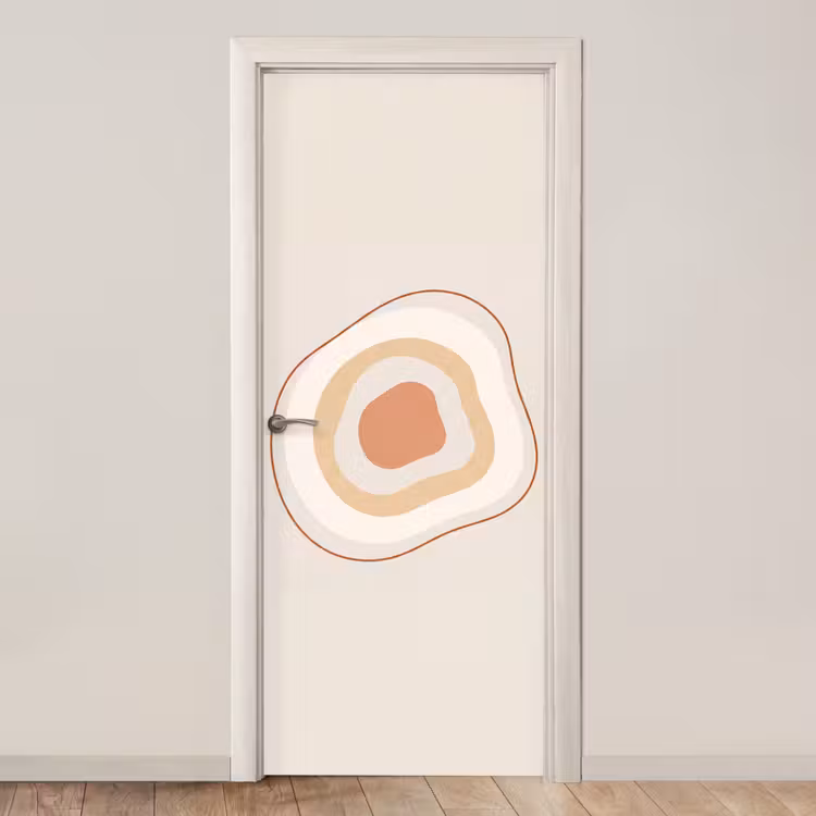 Türtapete - Abstrakt – Organisch – Modern – Beige – Kunst — 1
