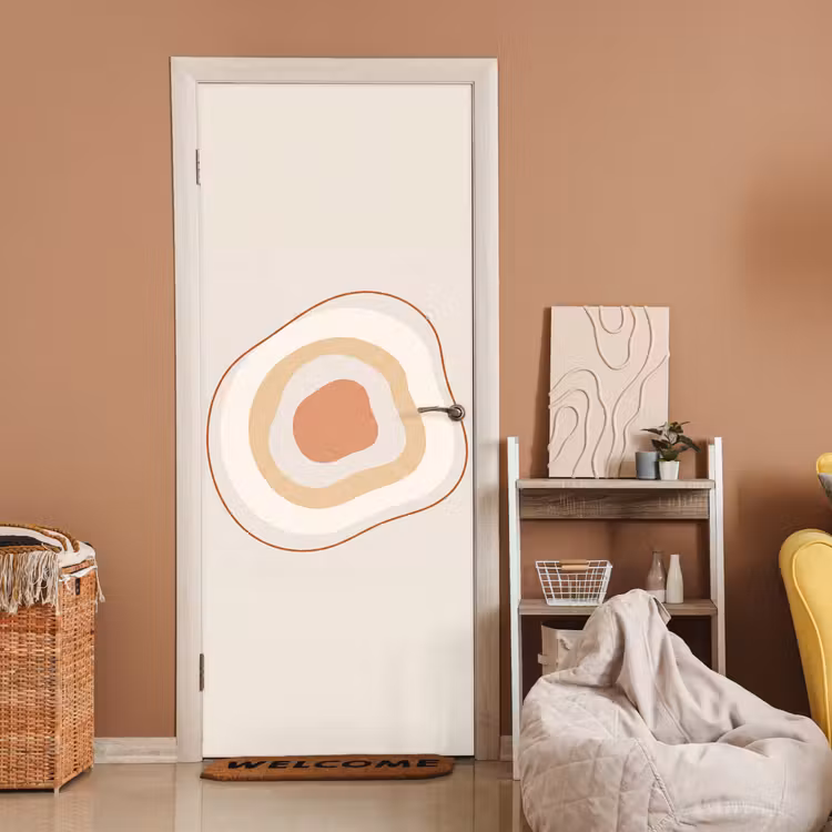 Türtapete - Abstrakt – Organisch – Modern – Beige – Kunst — 2
