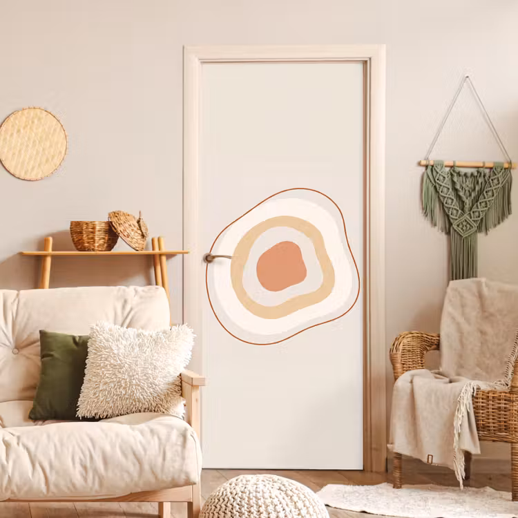 Türtapete - Abstrakt – Organisch – Modern – Beige – Kunst — 3
