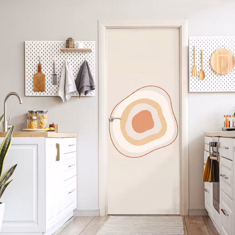 Türtapete - Abstrakt – Organisch – Modern – Beige – Kunst — 6