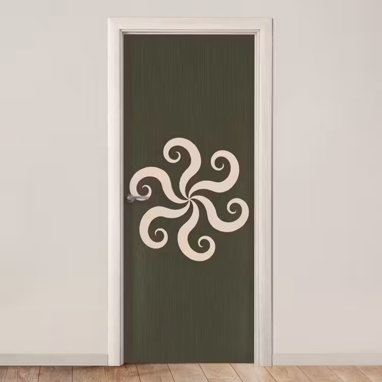 Türtapete - Muster – Spirale – Abstrakt – Modern – Grün — 1