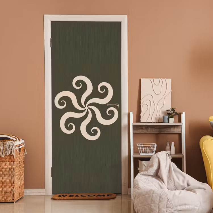 Türtapete - Muster – Spirale – Abstrakt – Modern – Grün — 2