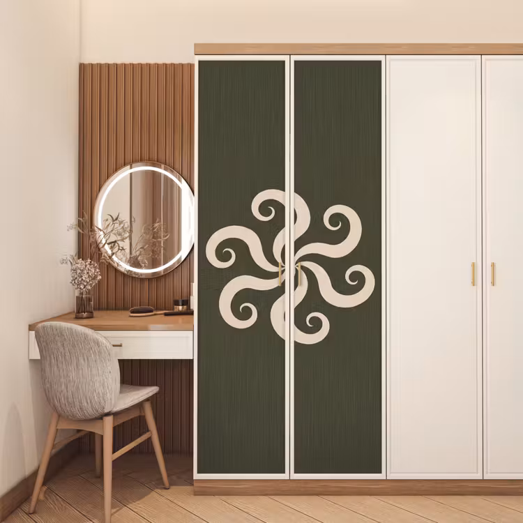 Türtapete - Muster – Spirale – Abstrakt – Modern – Grün — 4