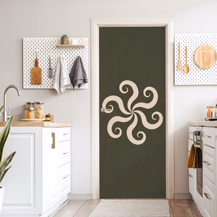 Türtapete - Muster – Spirale – Abstrakt – Modern – Grün — 6