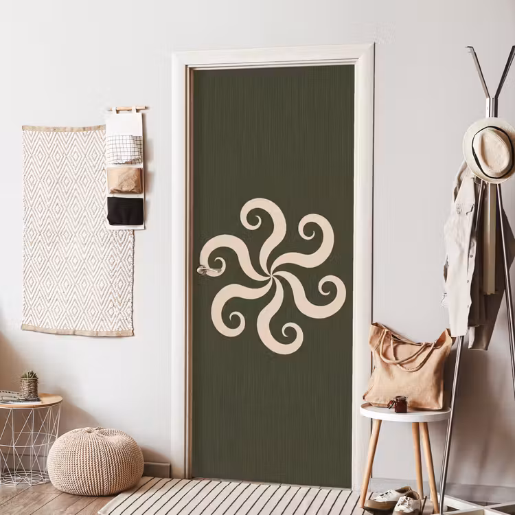 Türtapete - Muster – Spirale – Abstrakt – Modern – Grün — 7