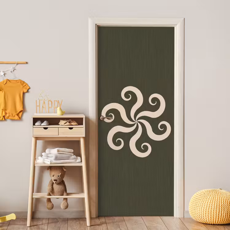 Türtapete - Muster – Spirale – Abstrakt – Modern – Grün — 8