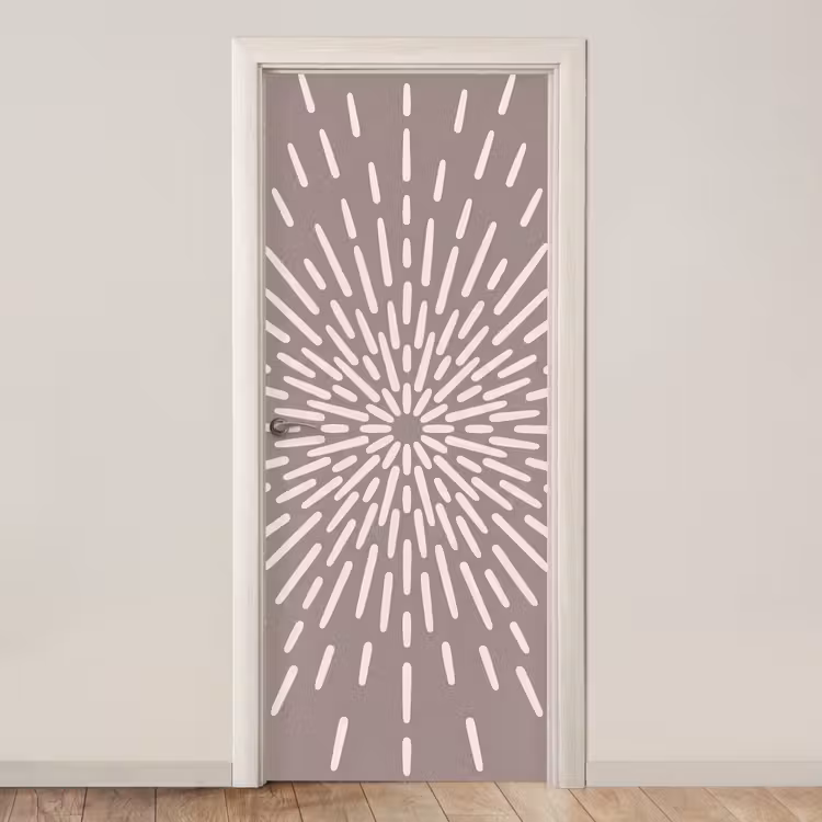 Türtapete - Muster – Strahlen – Abstrakt – Modern – Grau — 1