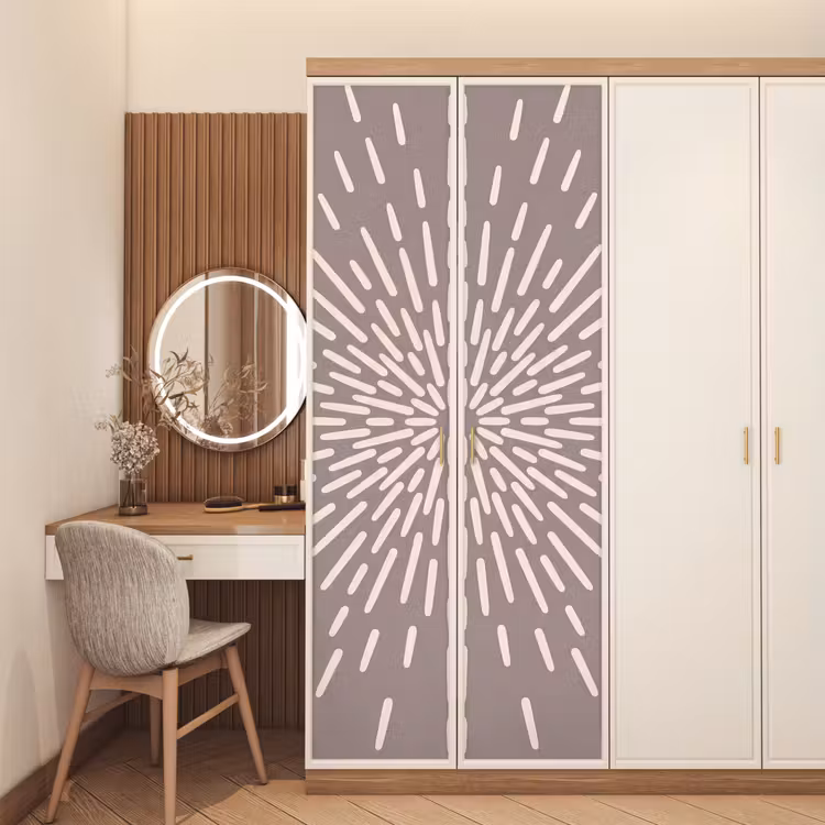 Türtapete - Muster – Strahlen – Abstrakt – Modern – Grau — 4