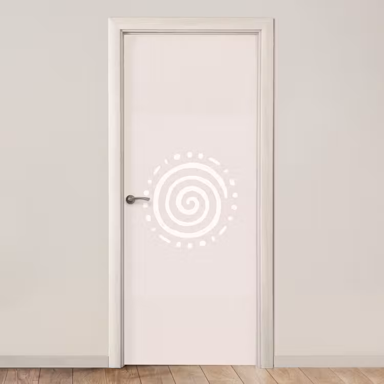 Türtapete - Symbol – Spirale – Abstrakt – Minimalistisch – Beige — 1