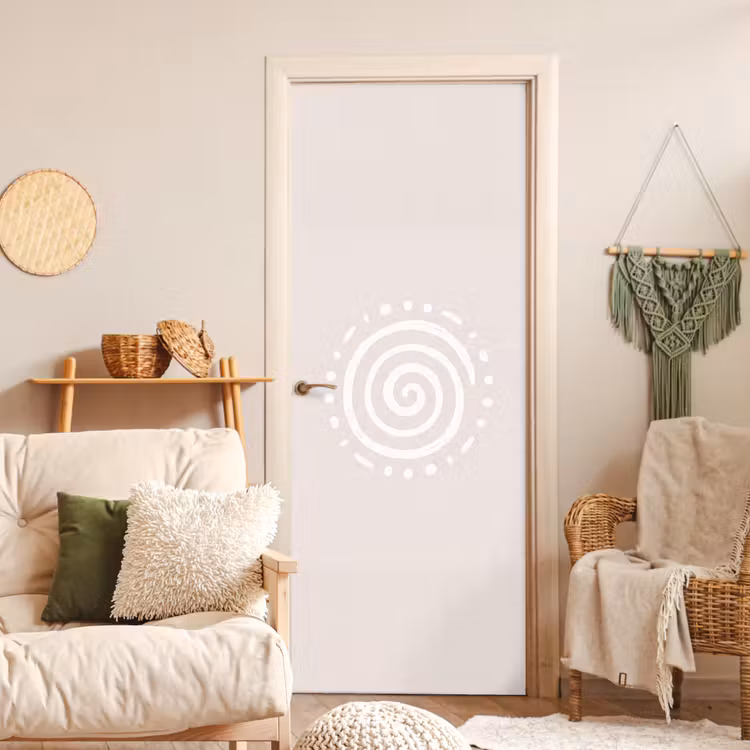 Türtapete - Symbol – Spirale – Abstrakt – Minimalistisch – Beige — 3