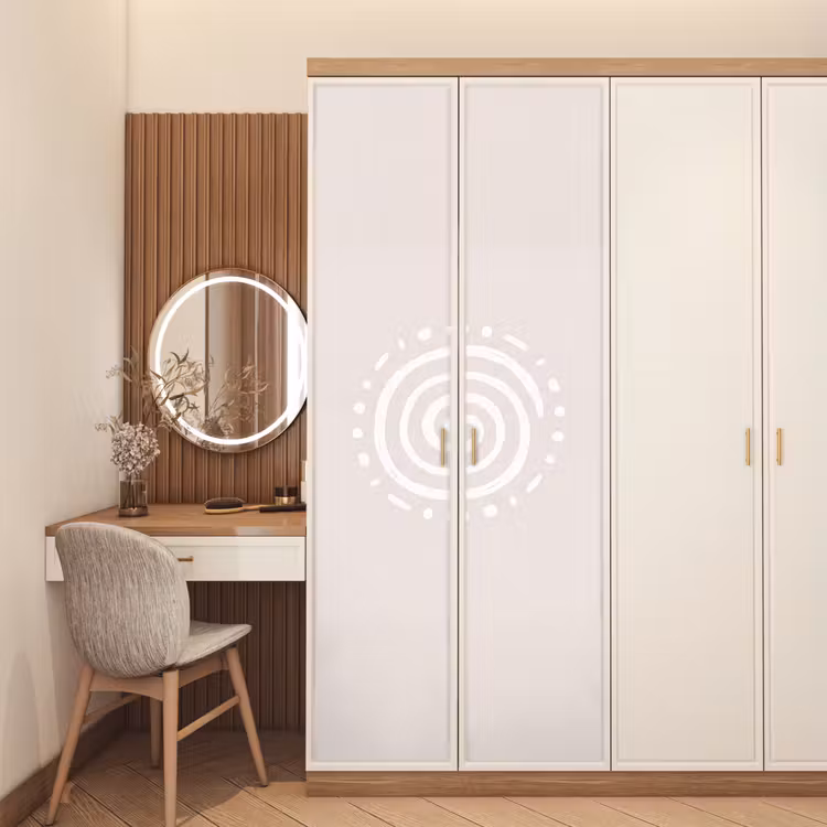 Türtapete - Symbol – Spirale – Abstrakt – Minimalistisch – Beige — 4