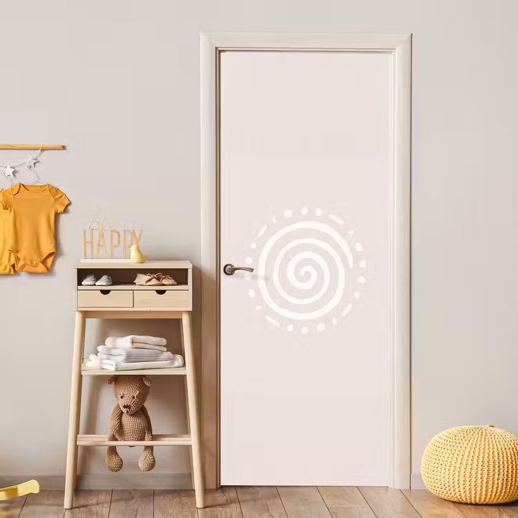 Türtapete - Symbol – Spirale – Abstrakt – Minimalistisch – Beige — 5