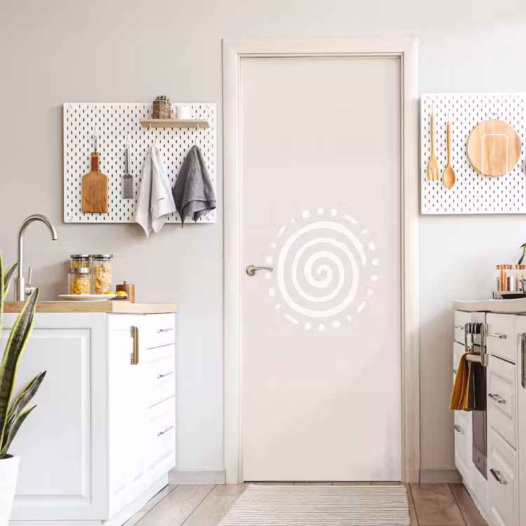 Türtapete - Symbol – Spirale – Abstrakt – Minimalistisch – Beige — 6