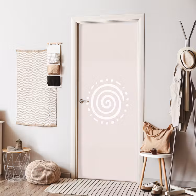 Türtapete - Symbol – Spirale – Abstrakt – Minimalistisch – Beige — 7