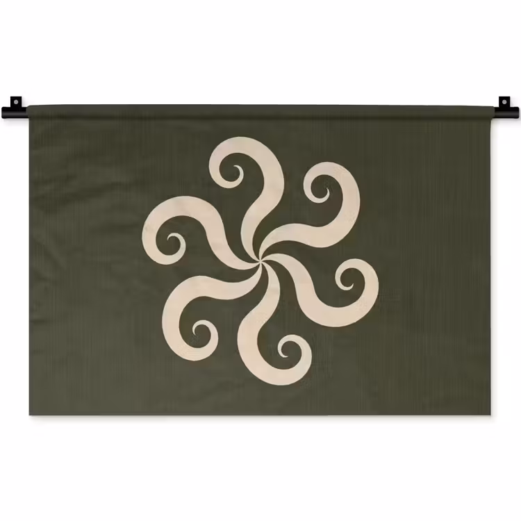 Wandteppich - Muster – Spirale – Abstrakt – Modern – Grün — 1