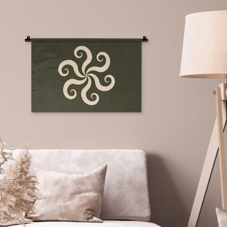Wandteppich - Muster – Spirale – Abstrakt – Modern – Grün — 2