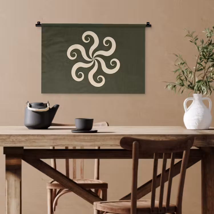 Wandteppich - Muster – Spirale – Abstrakt – Modern – Grün — 3