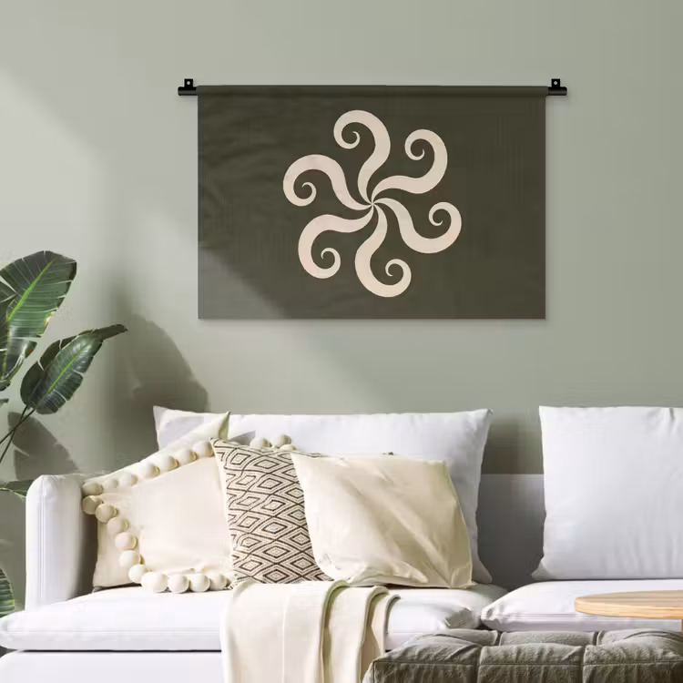 Wandteppich - Muster – Spirale – Abstrakt – Modern – Grün — 4