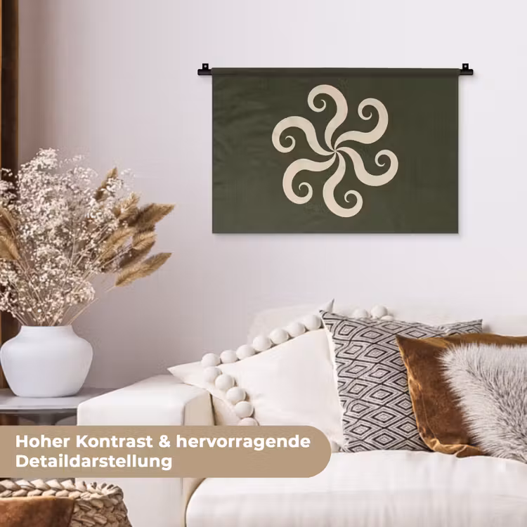 Wandteppich - Muster – Spirale – Abstrakt – Modern – Grün — 6