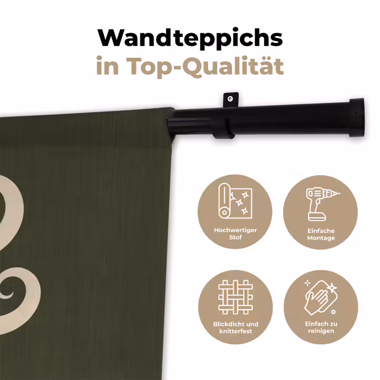 Wandteppich - Muster – Spirale – Abstrakt – Modern – Grün — 7