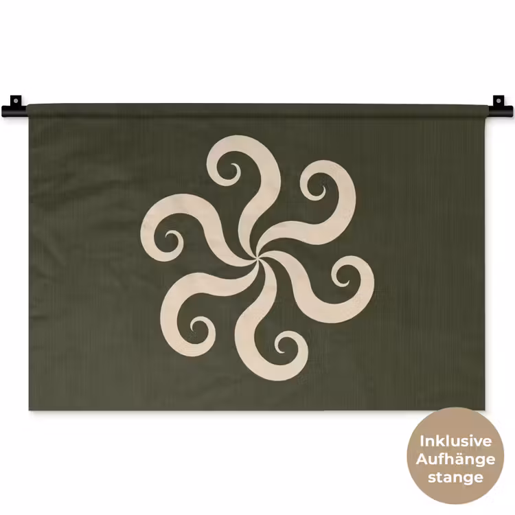Wandteppich - Muster – Spirale – Abstrakt – Modern – Grün — 9