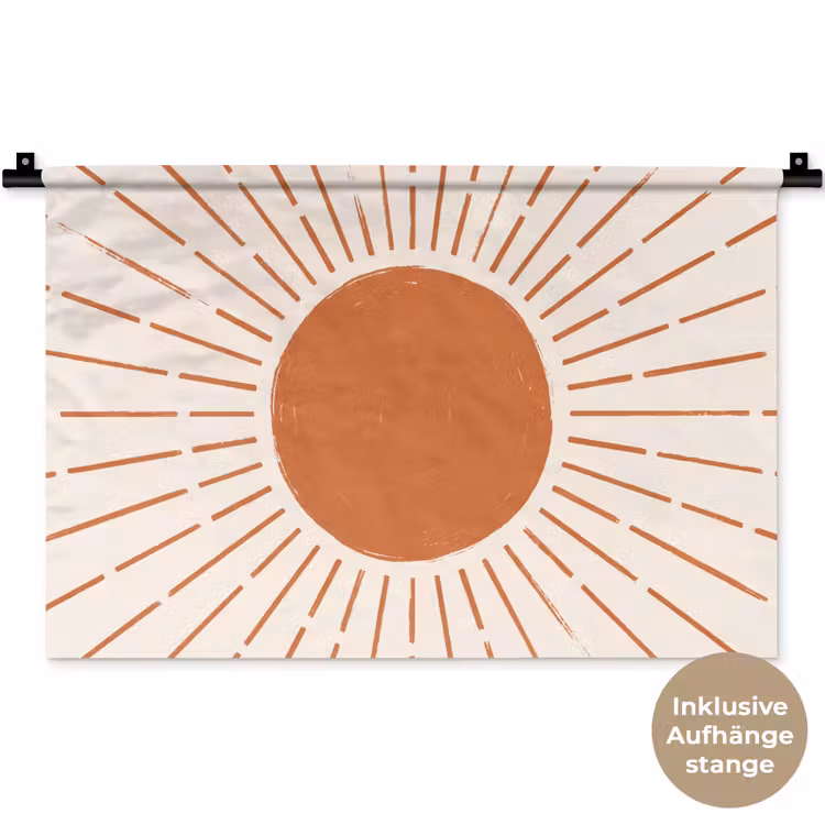 Wandteppich - Sonne – Strahlen – Abstrakt – Terrakotta – Modern — 9