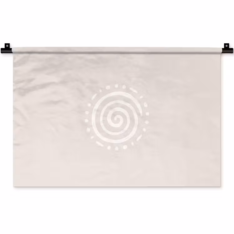 Wandteppich - Symbol – Spirale – Abstrakt – Minimalistisch – Beige — 1