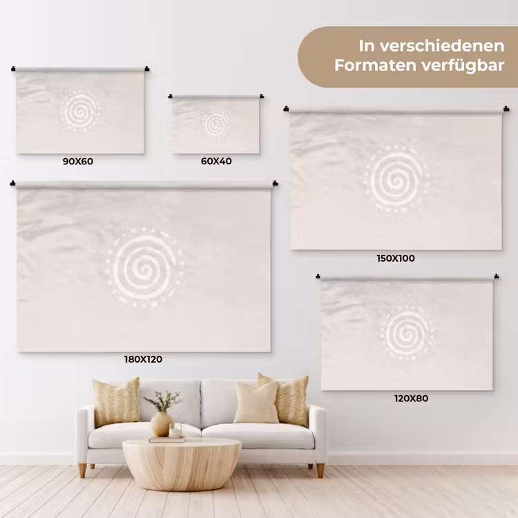 Wandteppich - Symbol – Spirale – Abstrakt – Minimalistisch – Beige — 8