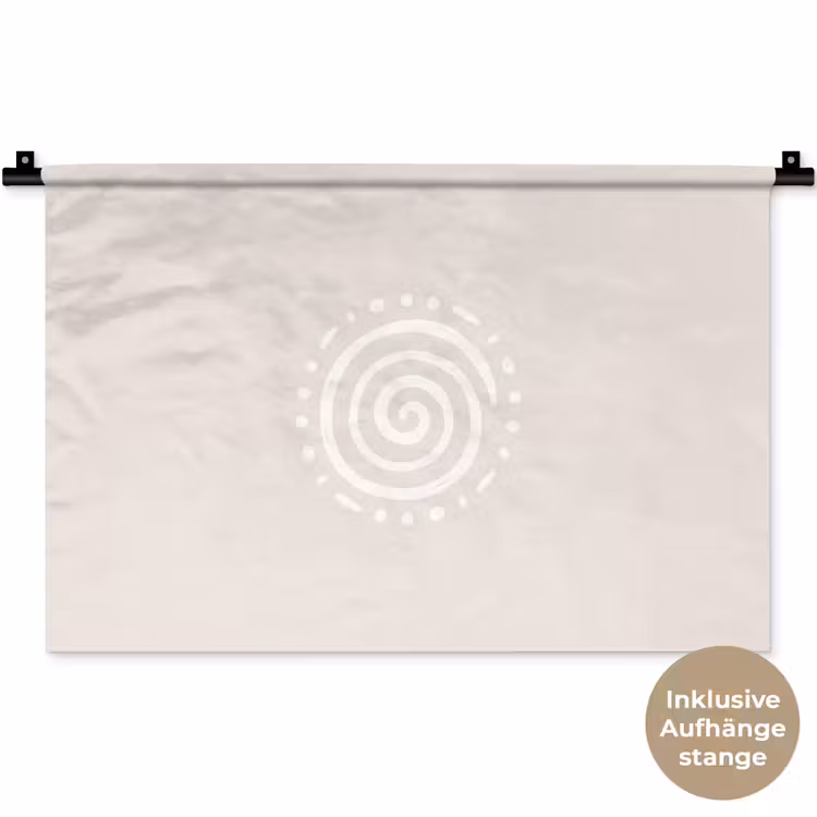 Wandteppich - Symbol – Spirale – Abstrakt – Minimalistisch – Beige — 9