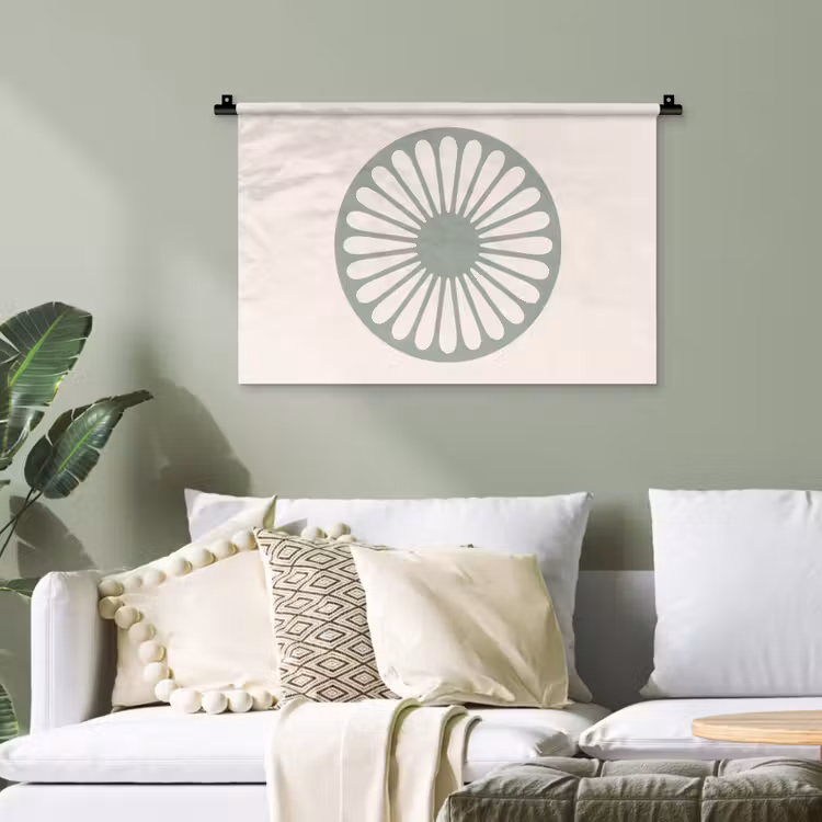 Wandteppich - Zusammenfassung – Muster – Radial – Modern – Grün — 4