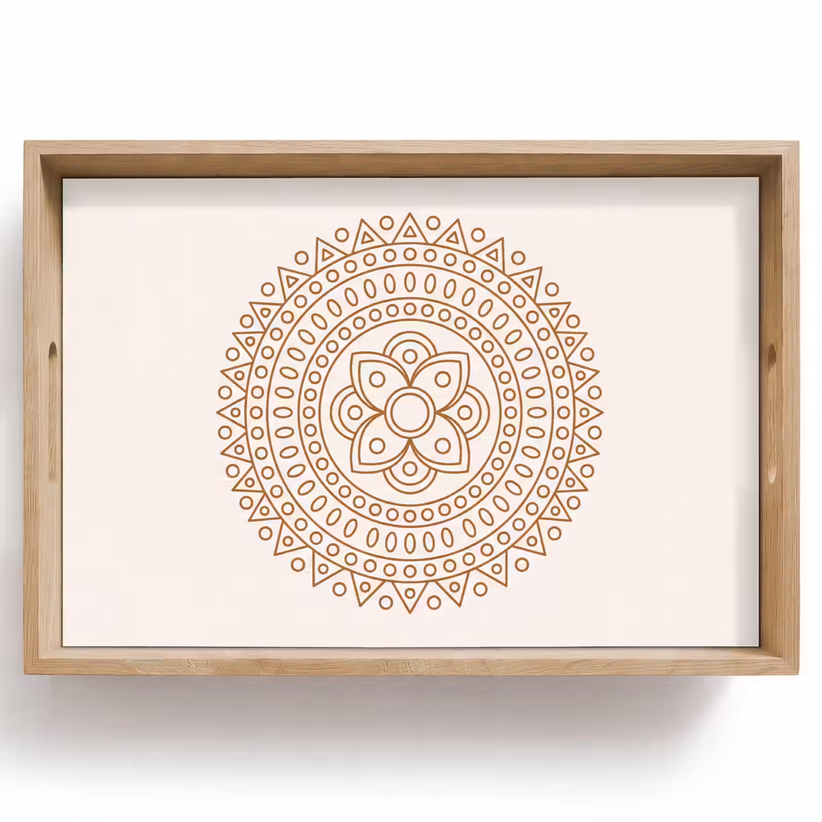 Tablett - Mandala – Geometrisch – Abstrakt – Orientalisch – Braun — 1