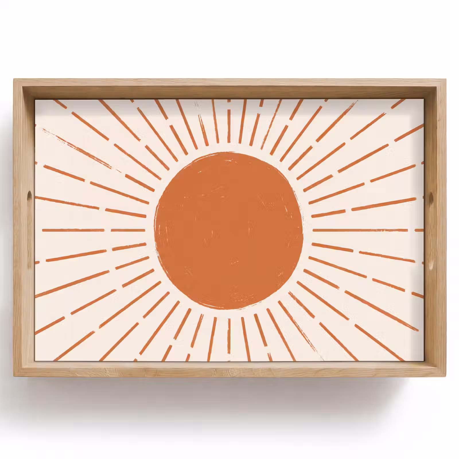 Tablett - Sonne – Strahlen – Abstrakt – Terrakotta – Modern — 1