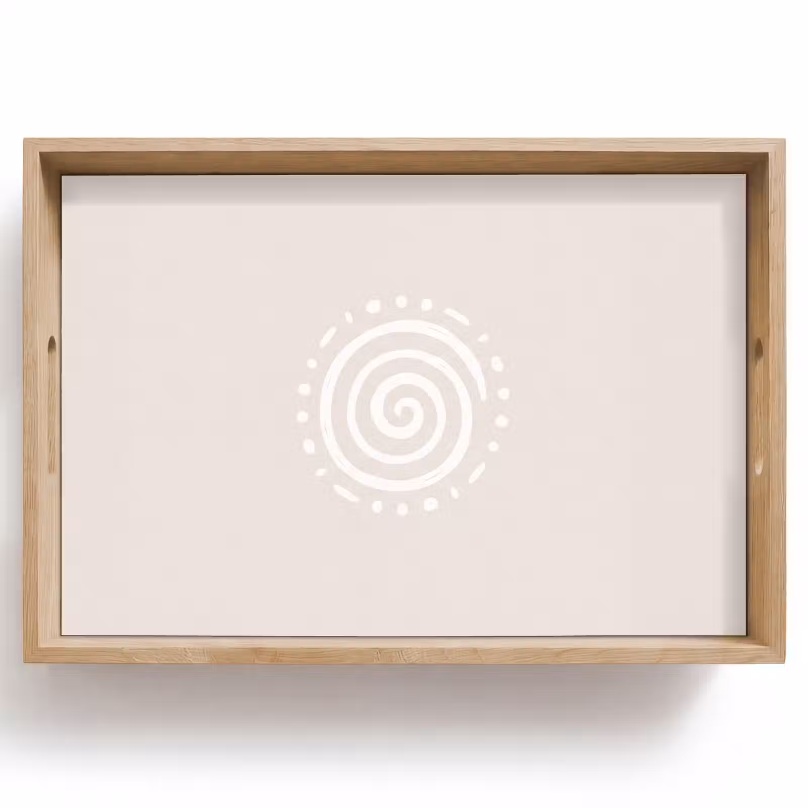 Tablett - Symbol – Spirale – Abstrakt – Minimalistisch – Beige — 1