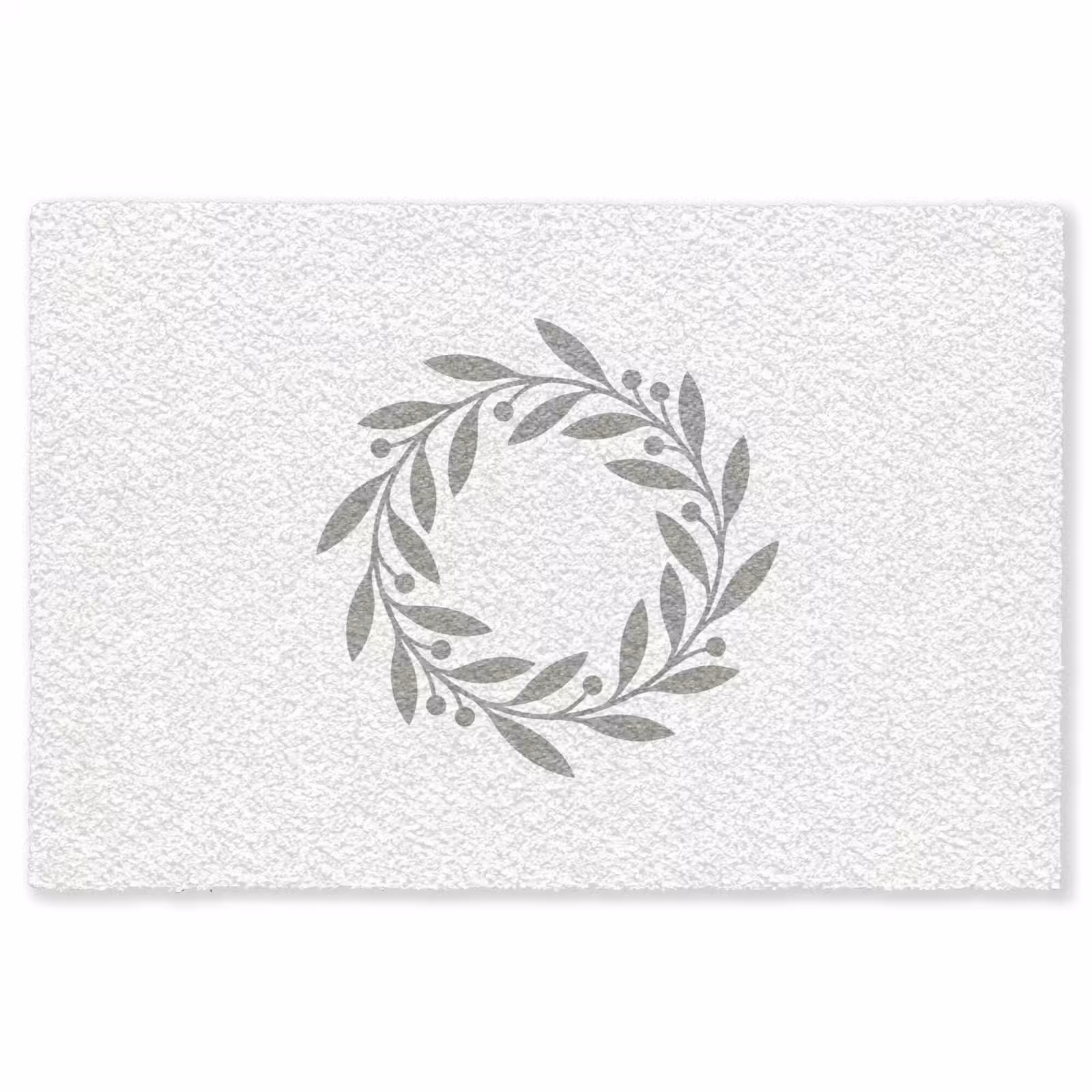 Teppich - Kranz – Blätter – Natur – Minimalistisch – Grau — 1