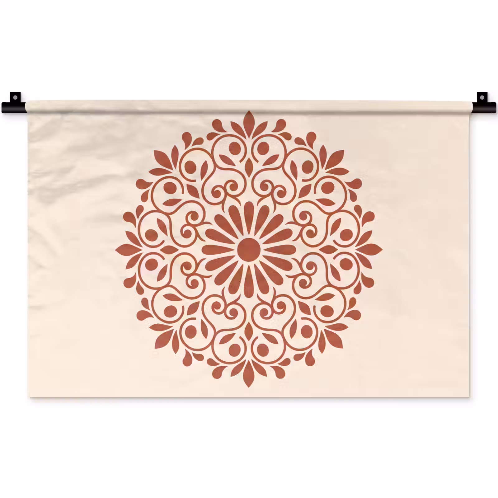 Wandteppich - Dekoration – Kreis – Symmetrisch – Modern – Rotbraun — 1