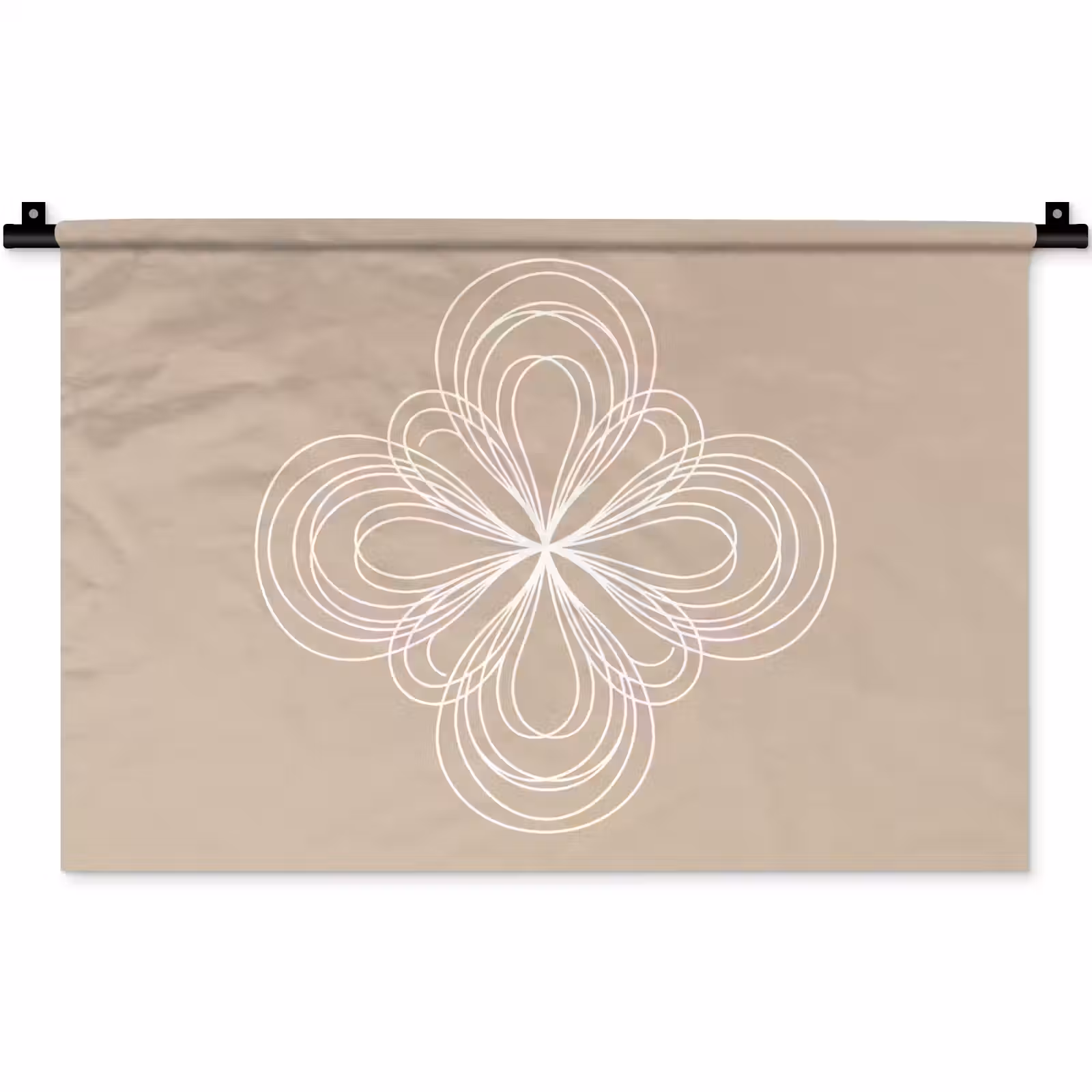Wandteppich - Muster – Linien – Abstrakt – Minimalistisch – Beige — 1
