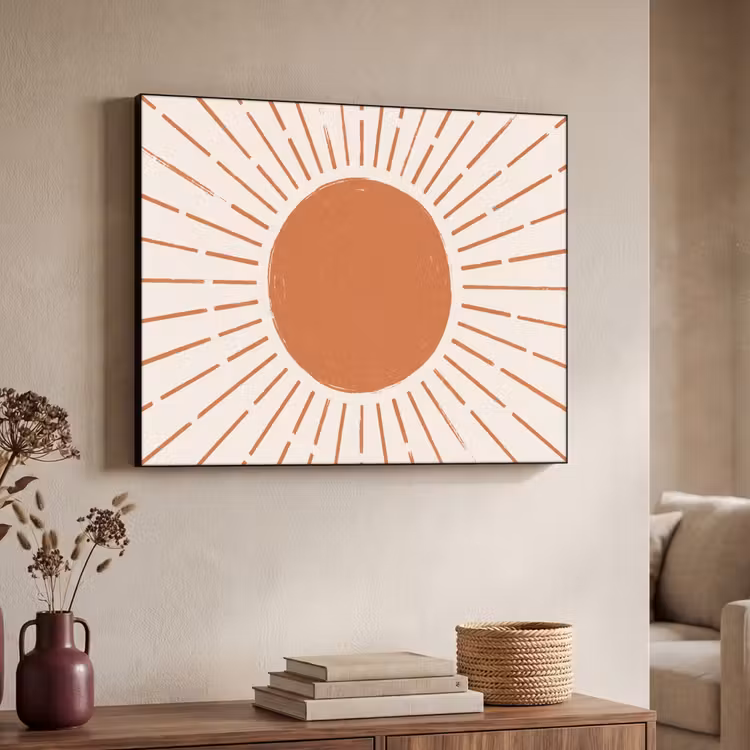 Art Frame - Sonne – Strahlen – Abstrakt – Terrakotta – Modern — 3