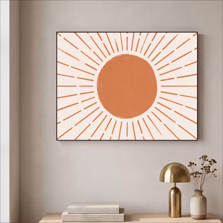 Art Frame - Sonne – Strahlen – Abstrakt – Terrakotta – Modern — 4