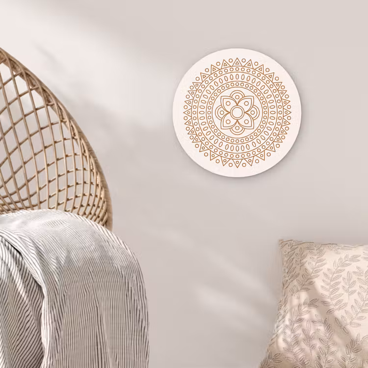 Glasbild Rund - Mandala – Geometrisch – Abstrakt – Orientalisch – Braun — 5