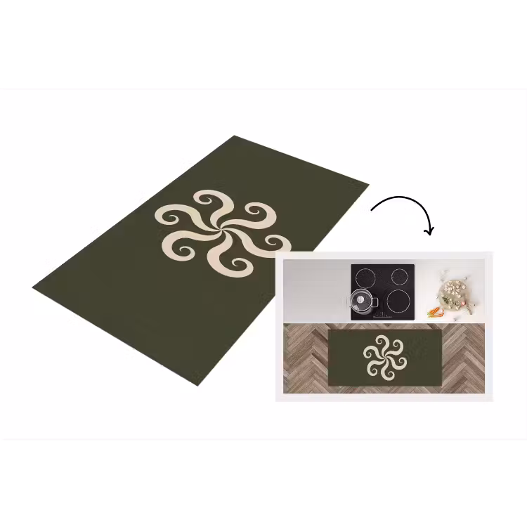 Küchenläufer - Muster – Spirale – Abstrakt – Modern – Grün — 1