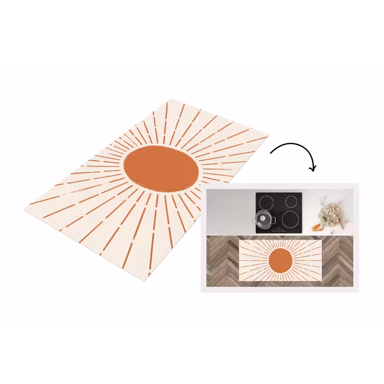 Küchenläufer - Sonne – Strahlen – Abstrakt – Terrakotta – Modern — 1