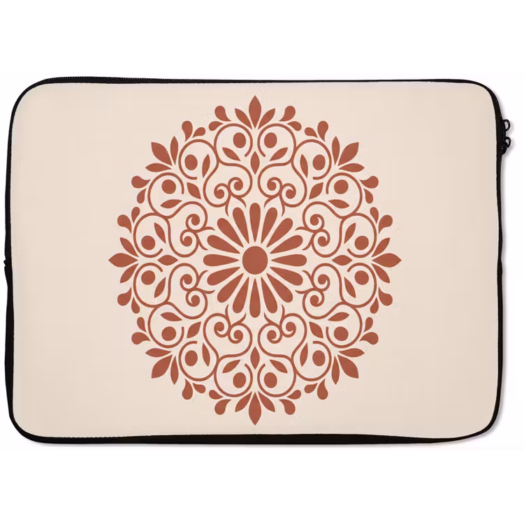 Laptop hülle - Dekoration – Kreis – Symmetrisch – Modern – Rotbraun — 1
