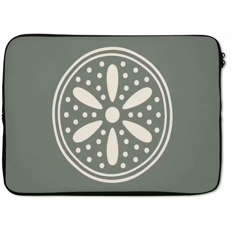 Laptop hülle - Muster – Kreis – Abstrakt – Grün – Dekoration — 1