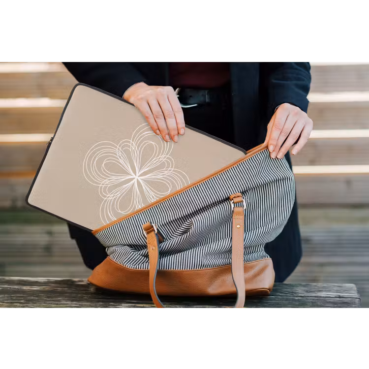 Laptop hülle - Muster – Linien – Abstrakt – Minimalistisch – Beige — 4