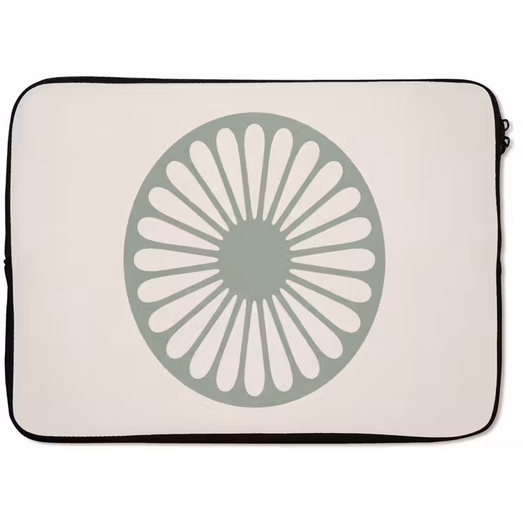 Laptop hülle - Zusammenfassung – Muster – Radial – Modern – Grün — 1